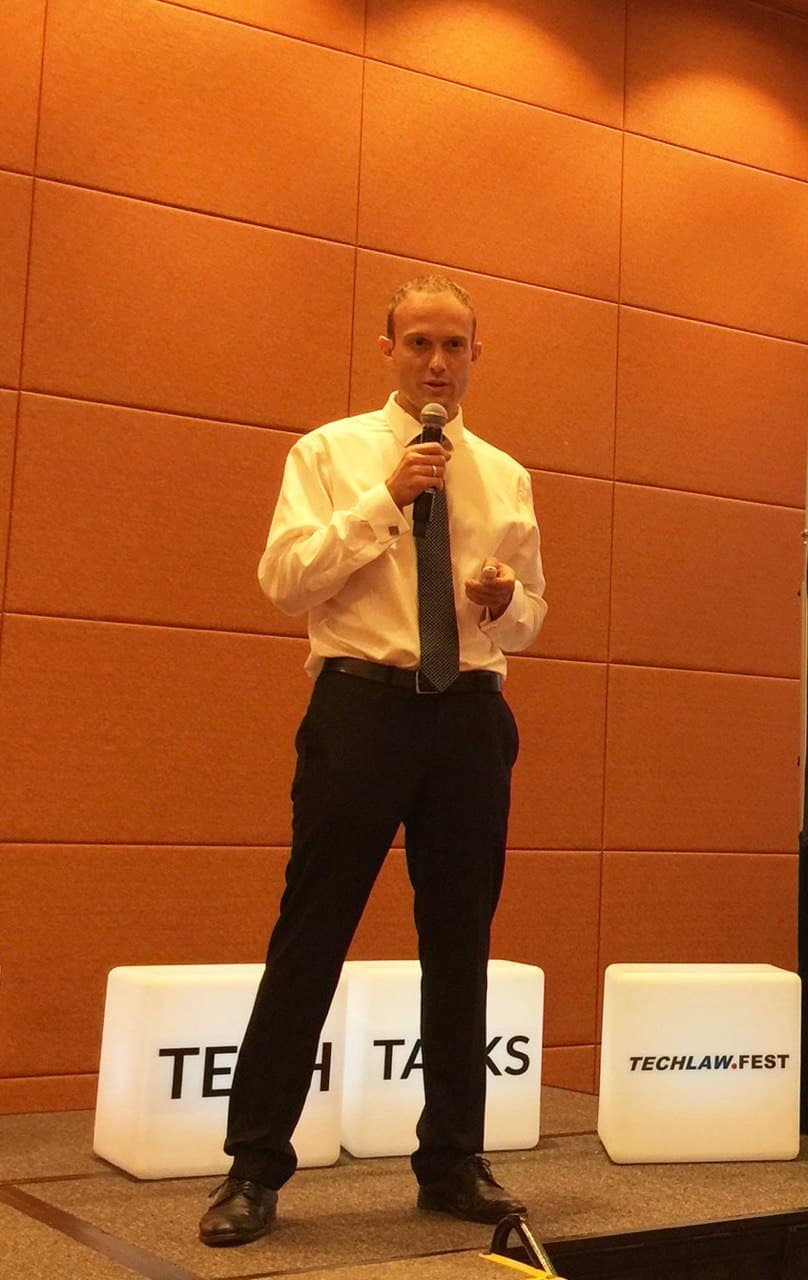 Vladimir Vereskoun speaking at TechLaw.Fest